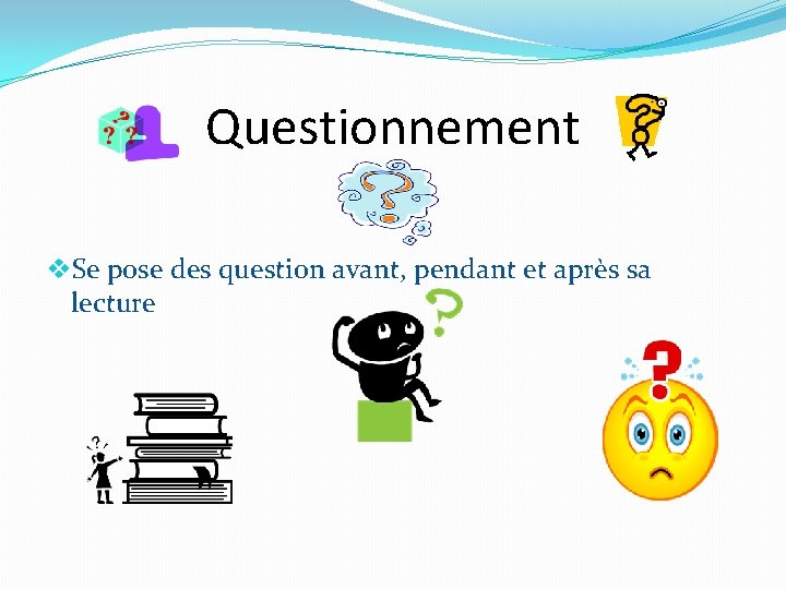 Questionnement v. Se pose des question avant, pendant et après sa lecture 