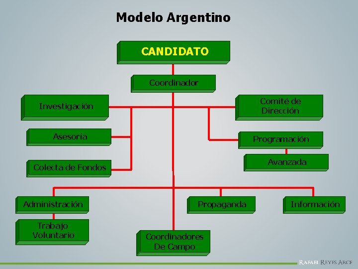 Modelo Argentino CANDIDATO Coordinador Comité de Dirección Investigación Asesoría Programación Avanzada Colecta de Fondos