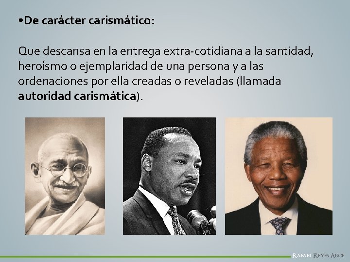  • De carácter carismático: Que descansa en la entrega extra-cotidiana a la santidad,