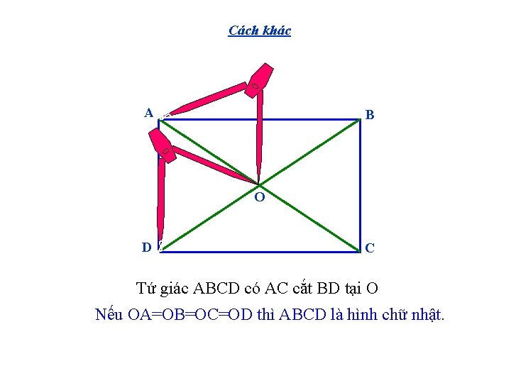 Cách khác A B O D C Tứ giác ABCD có AC cắt BD