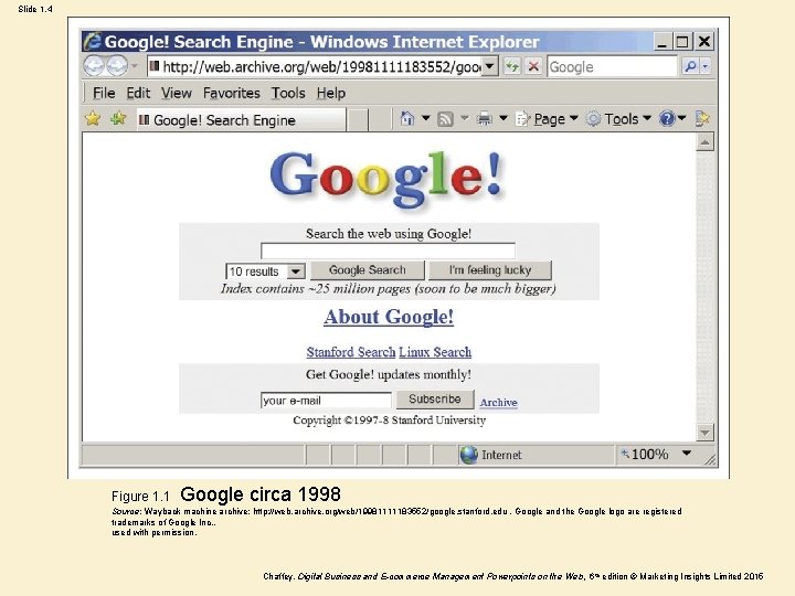 Slide 1. 4 Figure 1. 1 Google circa 1998 Source: Wayback machine archive: http: Slide 1. 4 Figure 1. 1 Google circa 1998 Source: Wayback machine archive: http:
