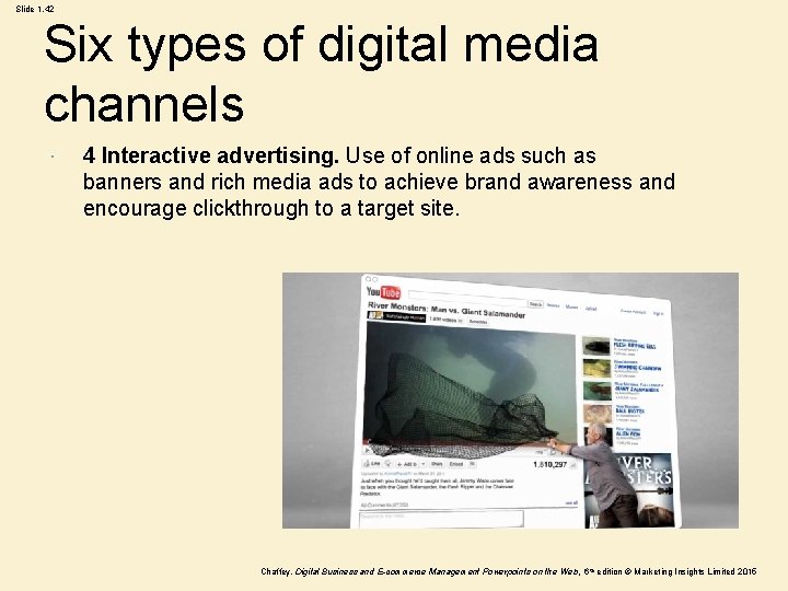 Slide 1. 42 Six types of digital media channels 4 Interactive advertising. Use of Slide 1. 42 Six types of digital media channels 4 Interactive advertising. Use of