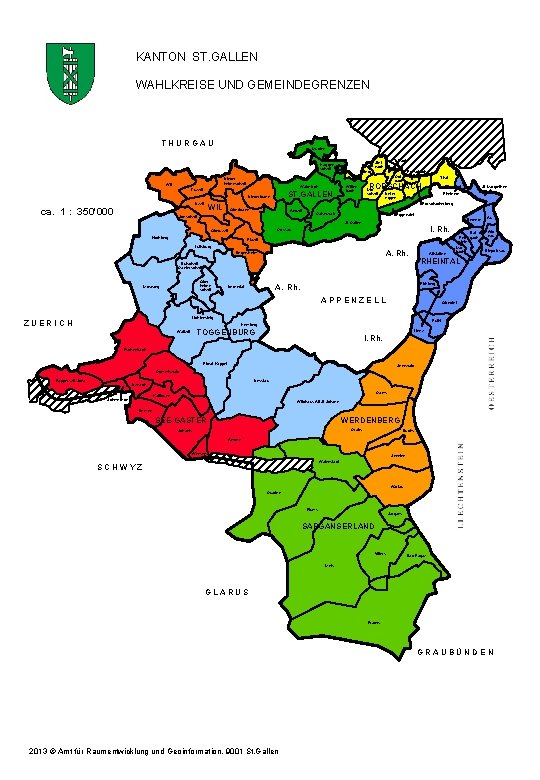 KANTON ST. GALLEN WAHLKREISE UND GEMEINDEGRENZEN THURGAU Muolen Waldkirch Zuzwil ST. GALLEN Niederbüren Uzwil