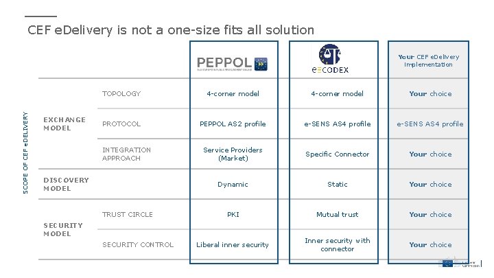 CEF e. Delivery is not a one-size fits all solution SCOPE OF CEF e.