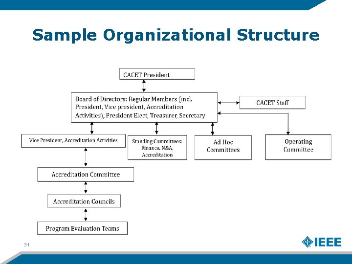 Sample Organizational Structure 31 