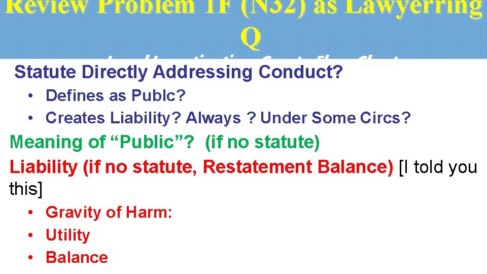 Review Problem 1 F (N 32) as Lawyerring Q Legal Investigation: Create Flow Chart