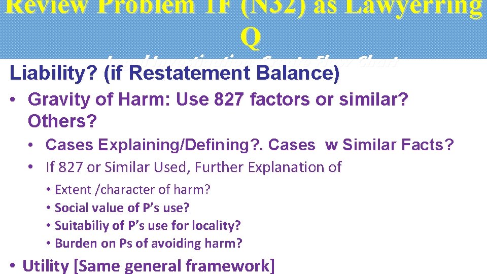 Review Problem 1 F (N 32) as Lawyerring Q Legal Investigation: Create Flow Chart