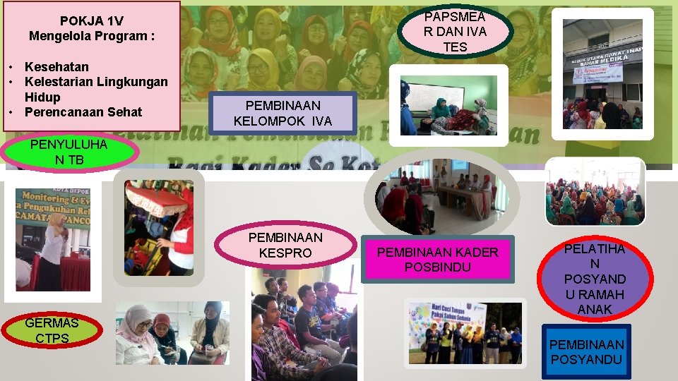 PAPSMEA R DAN IVA TES POKJA 1 V Mengelola Program : • Kesehatan •
