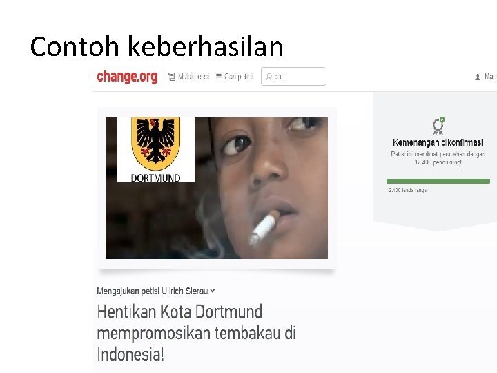 Contoh keberhasilan Contoh keberhasilan