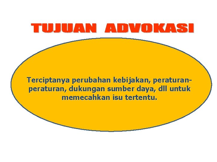 Terciptanya perubahan kebijakan, peraturan, dukungan sumber daya, dll untuk memecahkan isu tertentu. Terciptanya perubahan kebijakan, peraturan, dukungan sumber daya, dll untuk memecahkan isu tertentu.