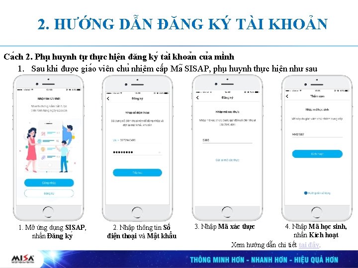 2. HƯỚNG DẪN ĐĂNG KÝ TÀI KHOẢN Ca ch 2. Phu huynh tư thư