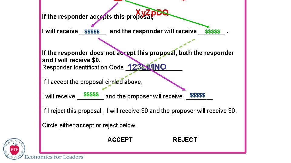 Xy. Zp. DQ If the responder accepts this proposal, I will receive ____ and