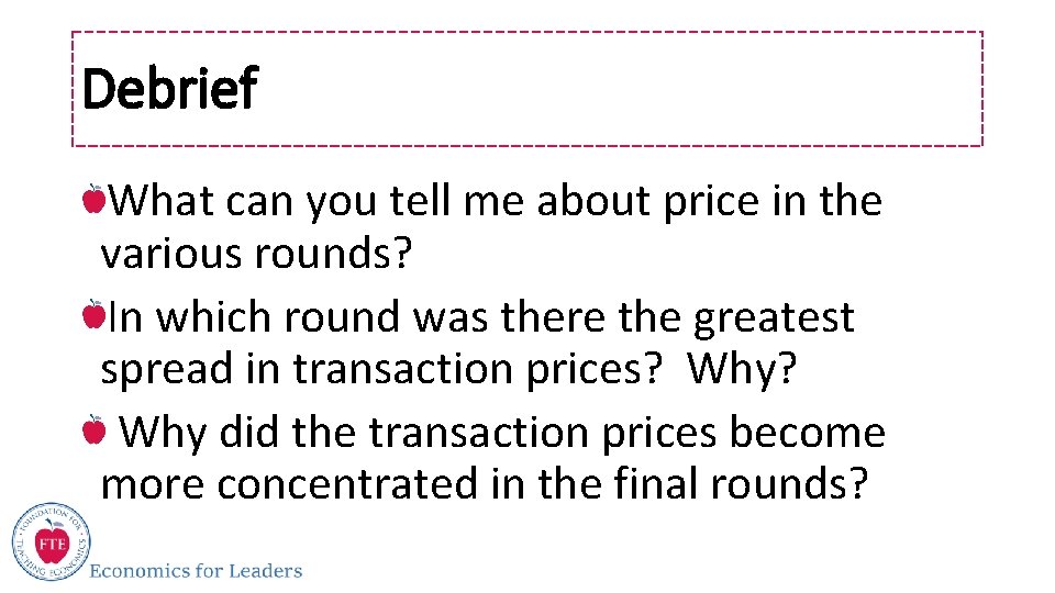 Debrief What can you tell me about price in the various rounds? In which