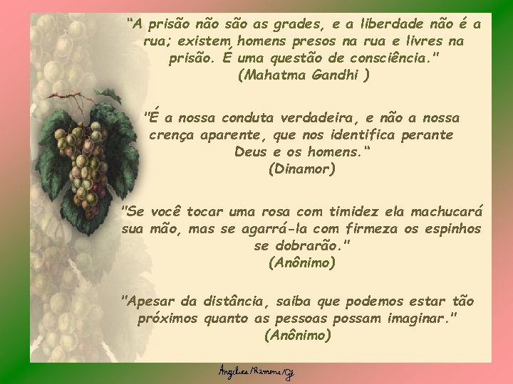 “A prisão não são as grades, e a liberdade não é a rua; existem