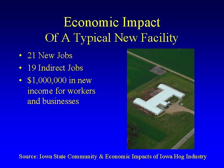 Economic Impact Of A Typical New Facility • 21 New Jobs • 19 Indirect