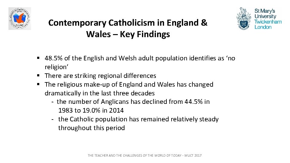 Contemporary Catholicism in England & Wales – Key Findings § 48. 5% of the
