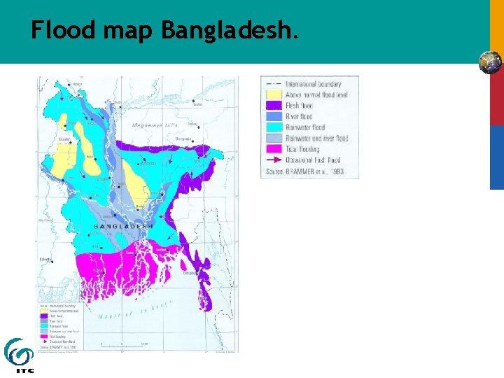 Flood map Bangladesh. 