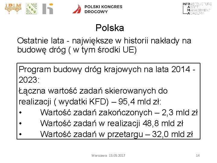 Polska Ostatnie lata - największe w historii nakłady na budowę dróg ( w tym