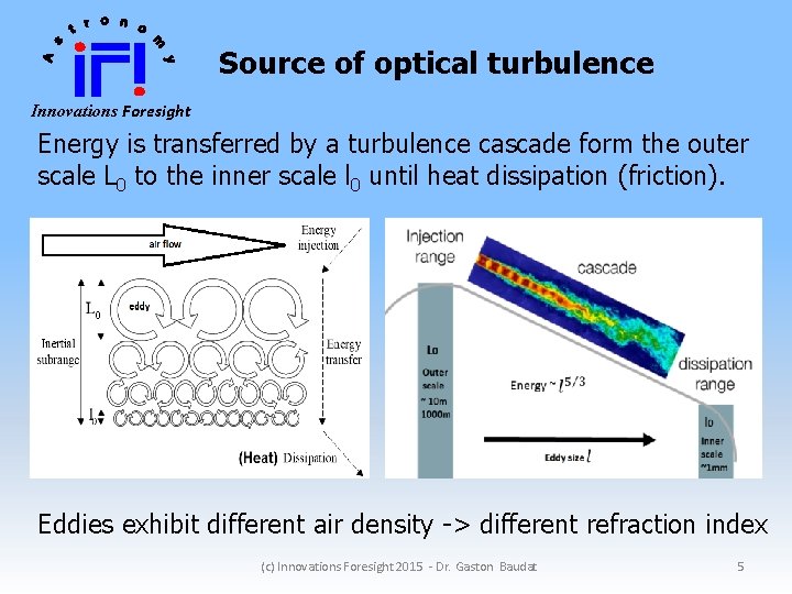 Source of optical turbulence Innovations Foresight Energy is transferred by a turbulence cascade form