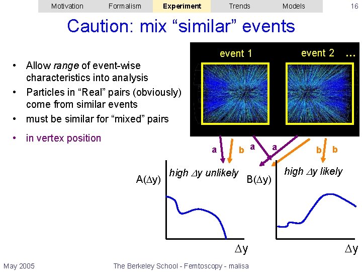 Motivation Formalism Experiment Trends 16 Models Caution: mix “similar” events event 2 event 1