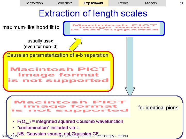 Motivation Formalism Experiment Trends Models Extraction of length scales maximum-likelihood fit to usually used