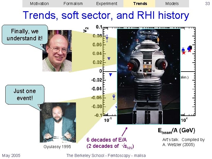 Motivation Formalism Experiment Trends Models Trends, soft sector, and RHI history Finally, we understand