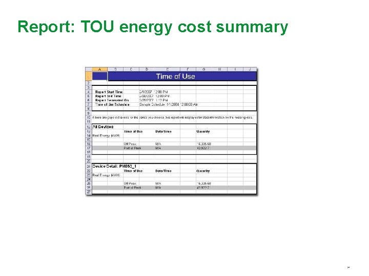 Report: TOU energy cost summary 24 