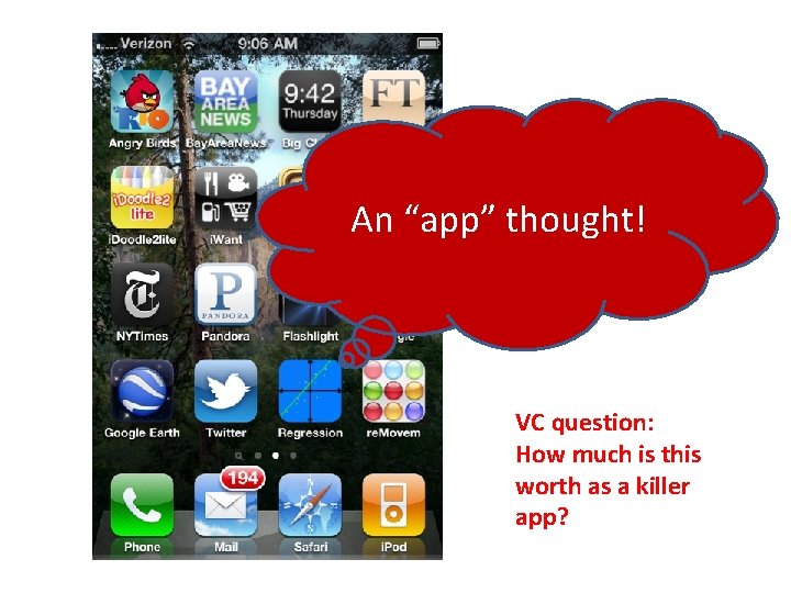 An “app” thought! VC question: How much is this worth as a killer app?