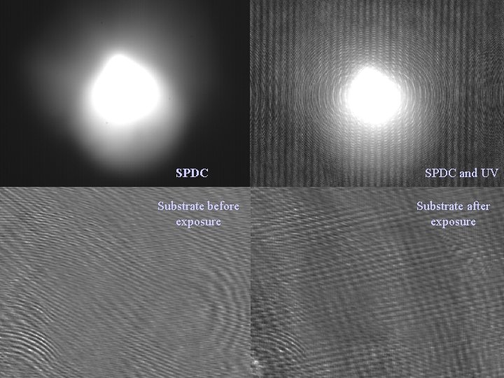 SPDC Substrate before exposure SPDC and UV Substrate after exposure 