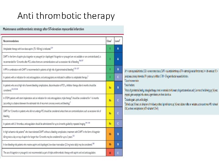 Anti thrombotic therapy 