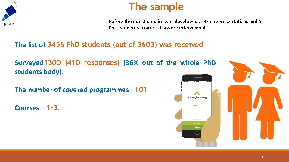 The sample Before the questionnaire was developed 5 HEIs representatives and 5 Ph. D