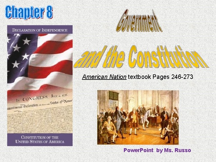 American Nation textbook Pages 246 -273 Power. Point by Ms. Russo 