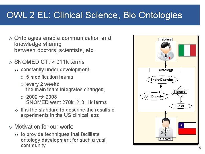 OWL 2 EL: Clinical Science, Bio Ontologies enable communication and knowledge sharing between doctors,