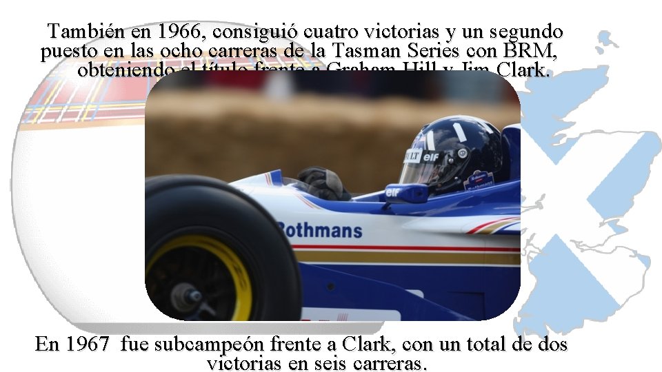 También en 1966, consiguió cuatro victorias y un segundo puesto en las ocho carreras