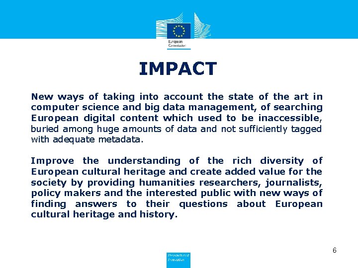 IMPACT New ways of taking into account the state of the art in computer