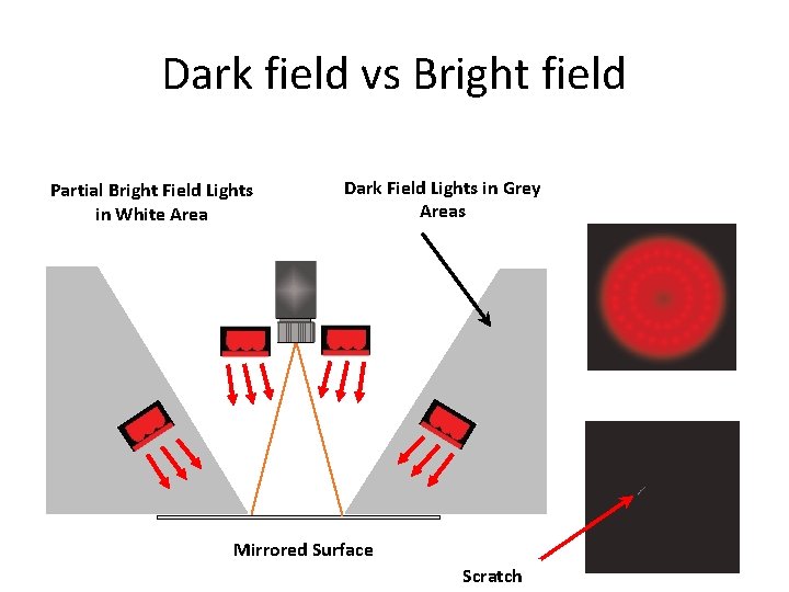 Dark field vs Bright field Partial Bright Field Lights in White Area Dark Field