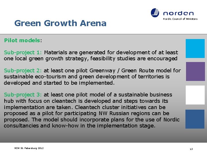 Green Growth Arena Nordic Council of Ministers Pilot models: Sub-project 1: Materials are generated