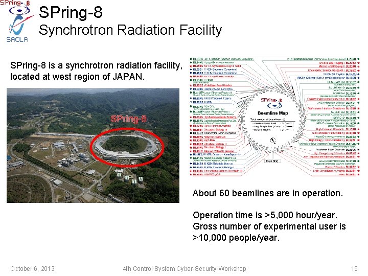 SPring-8 Synchrotron Radiation Facility SPring-8 is a synchrotron radiation facility, located at west region