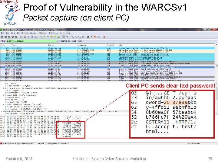 Proof of Vulnerability in the WARCSv 1 Packet capture (on client PC) Client PC