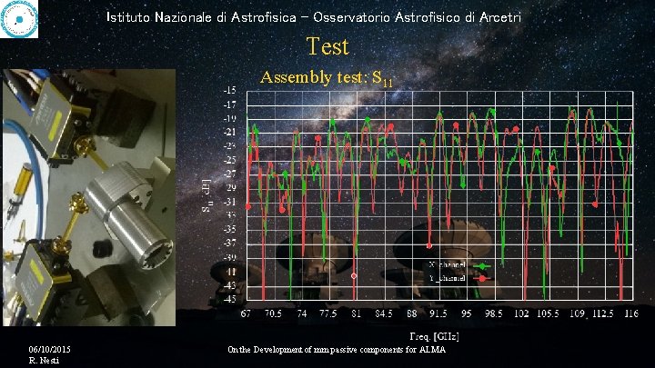 Istituto Nazionale di Astrofisica - Osservatorio Astrofisico di Arcetri Test Assembly test: S 11