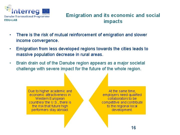 Emigration and its economic and social impacts • There is the risk of mutual