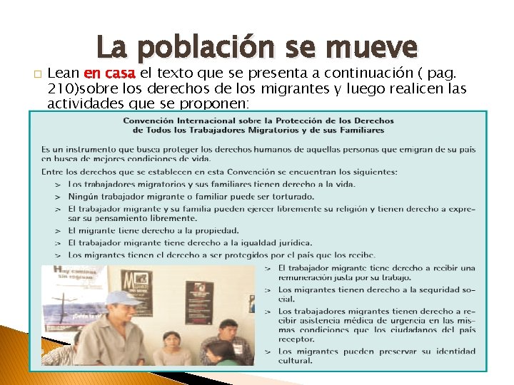 � La población se mueve Lean en casa el texto que se presenta a