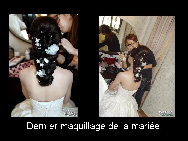 Dernier maquillage de la mariée 