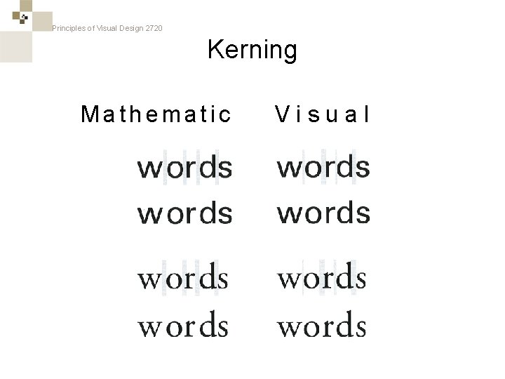 Principles of Visual Design 2720 Kerning Mathematic Visual 