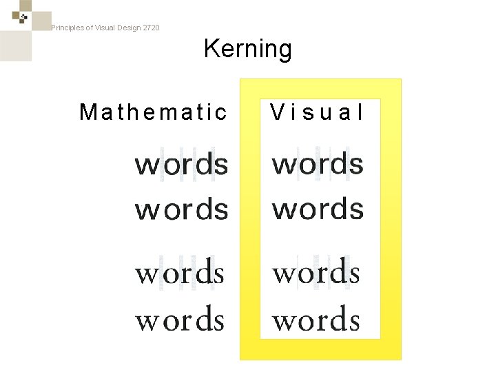 Principles of Visual Design 2720 Kerning Mathematic Visual 