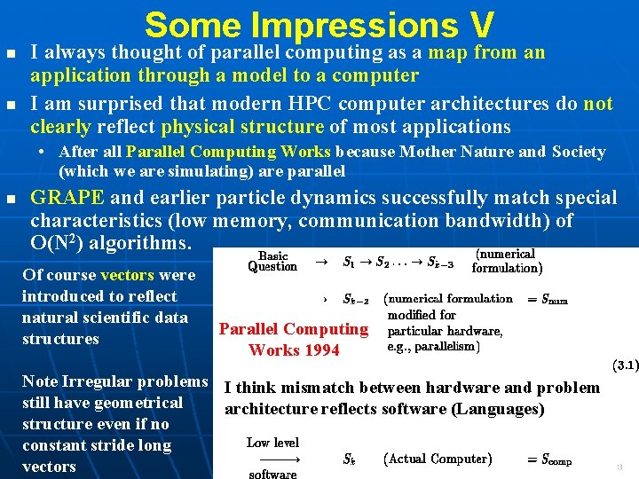Some Impressions V n n I always thought of parallel computing as a map