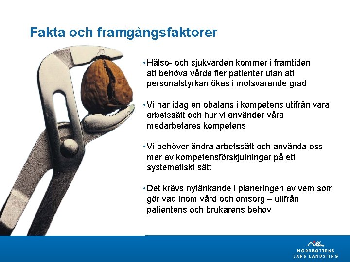 Fakta och framgångsfaktorer • Hälso- och sjukvården kommer i framtiden att behöva vårda fler