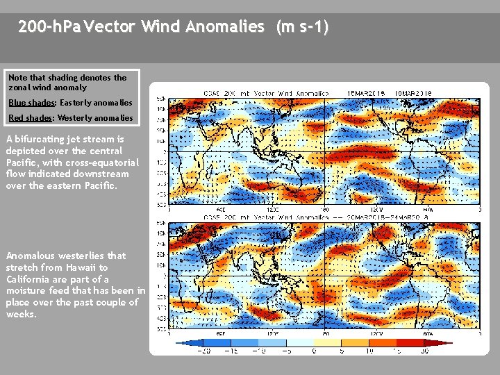 200 -h. Pa Vector Wind Anomalies (m s-1) Note that shading denotes the zonal