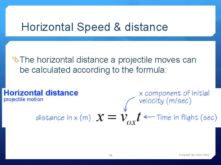 Projectile Motion Unit 6 Created by Kelly Rick