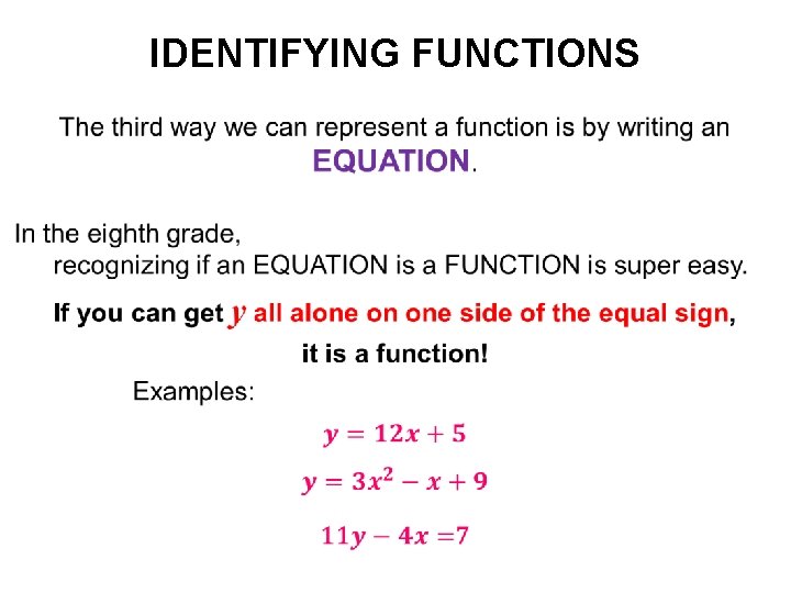 IDENTIFYING FUNCTIONS 